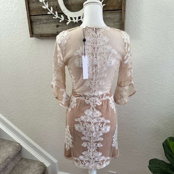 For Love & Lemons x Free People sheer embroidered party dress size L NWT - Picture 3 of 13